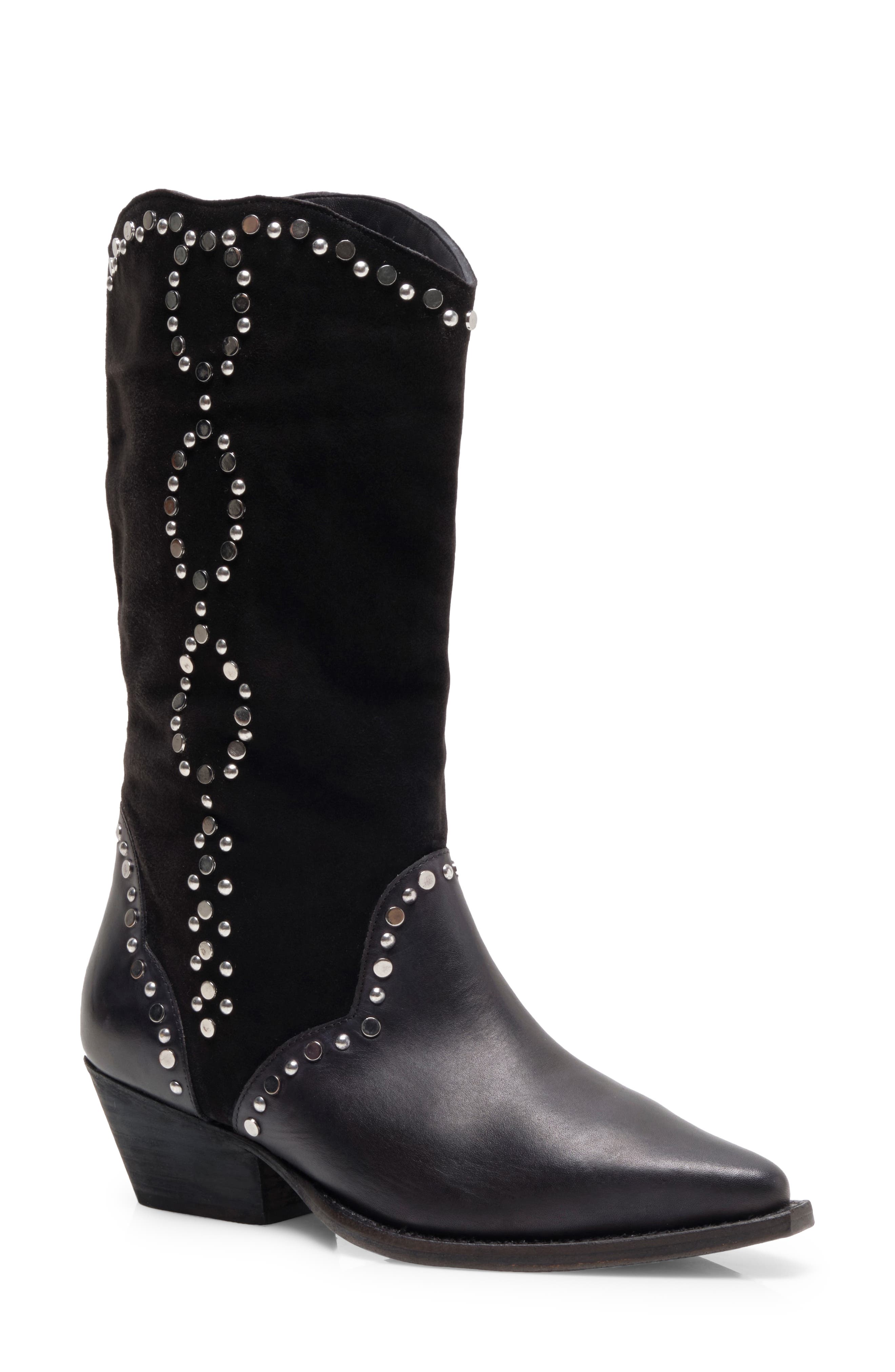 Free People Jackson Studded Western Bootie, Main, color, 