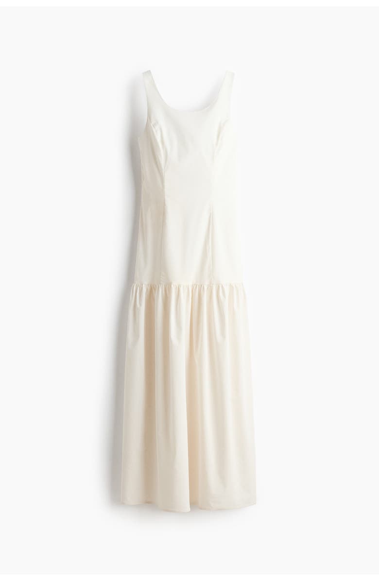 H&M Flared-skirt low-back dress, Alternate, color, White