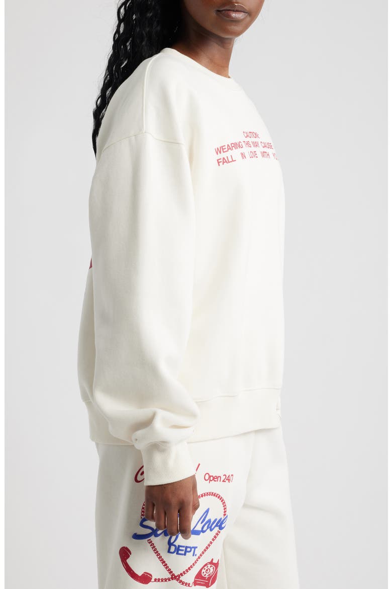 Self Love Club Fleece Graphic Sweatshirt, Alternate, color, CREAM