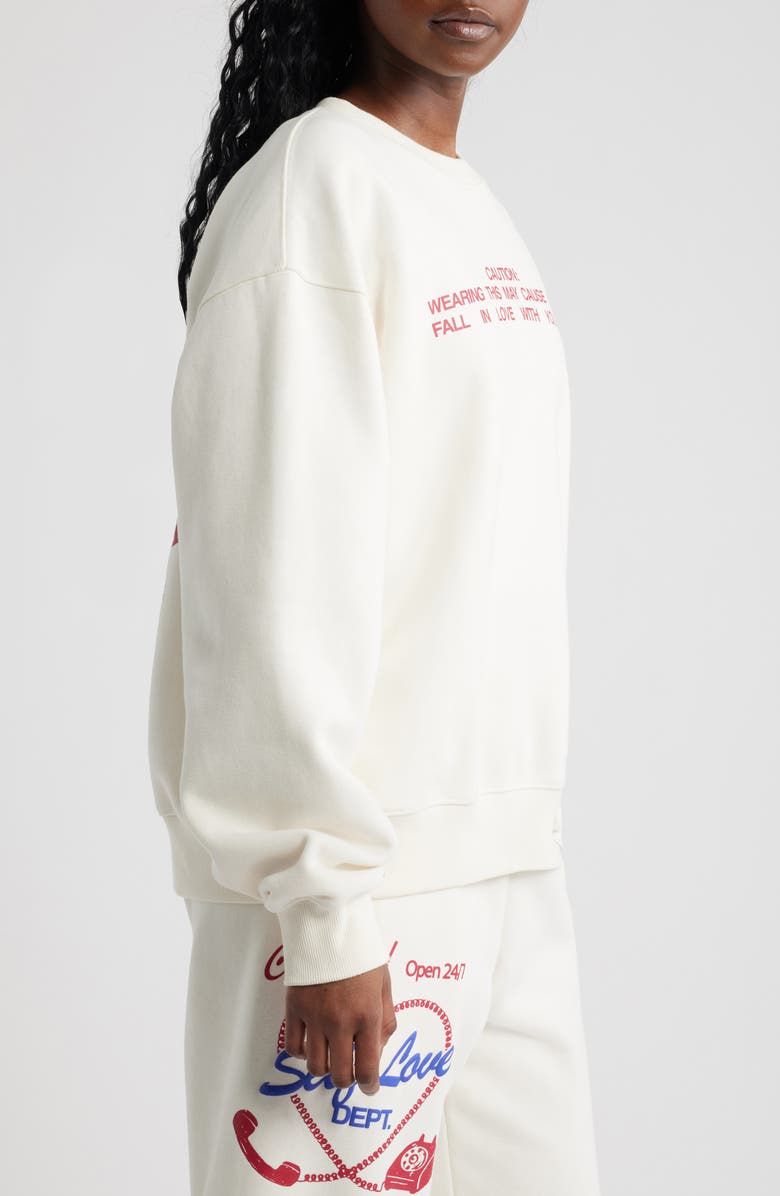 THE MAYFAIR GROUP Self Love Club Fleece Graphic Sweatshirt, Alternate, color, Cream