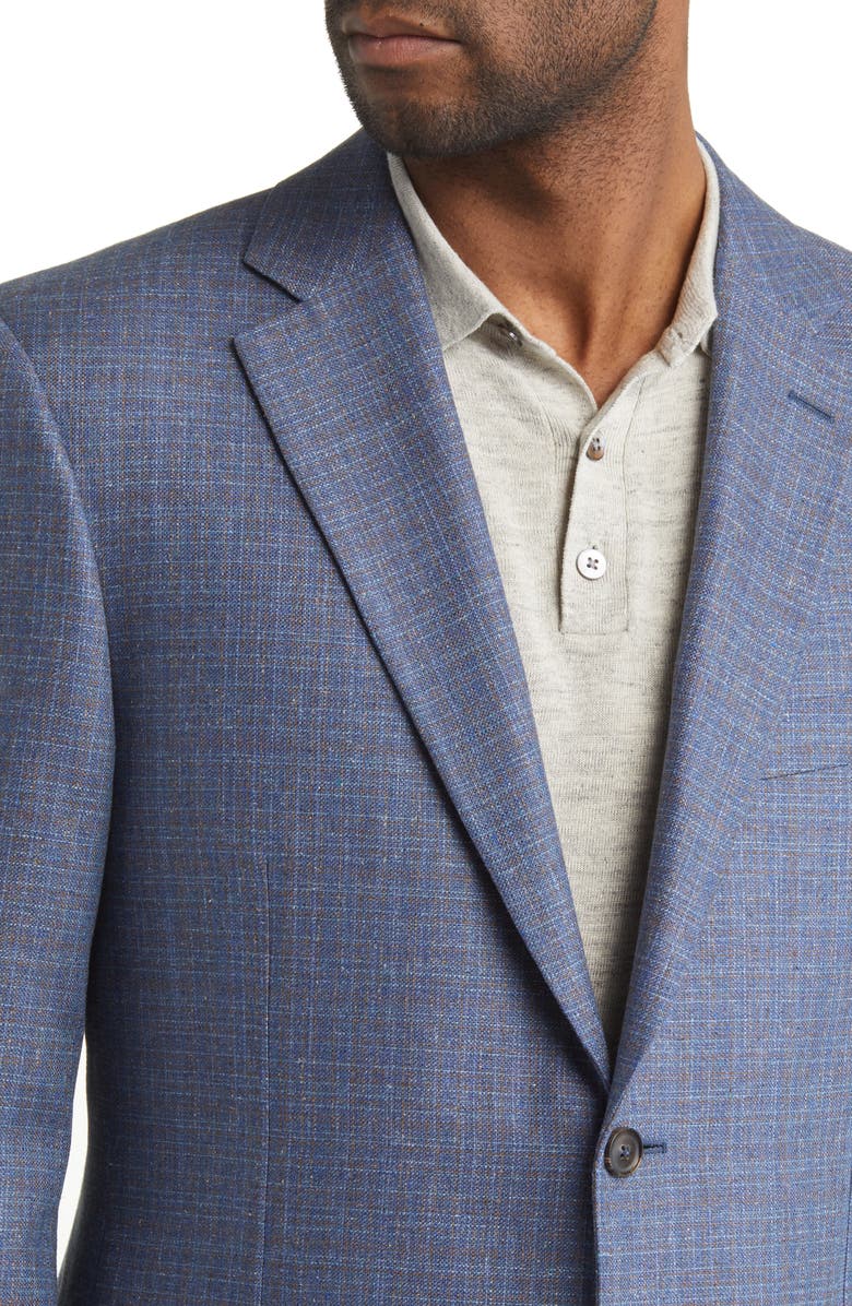 Canali Siena Plaid Silk Sport Coat, Alternate, color,