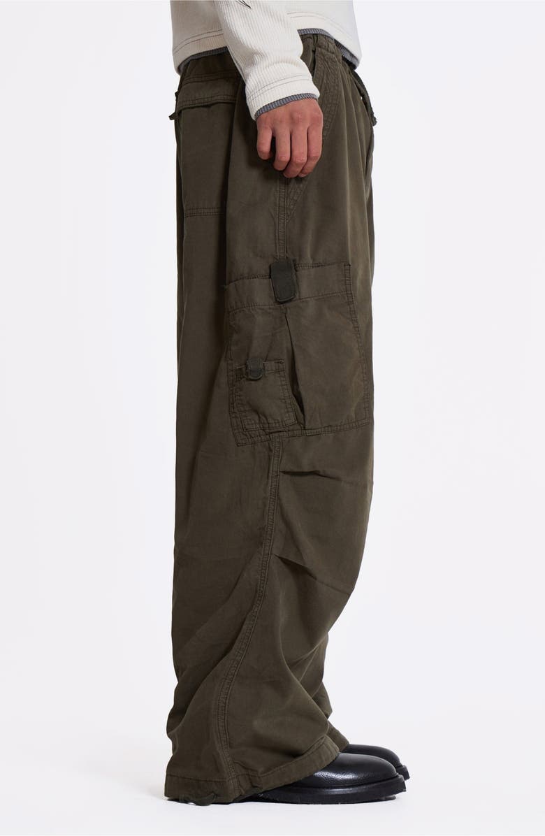JADED LONDON Cotton Cargo Parachute Pants, Alternate, color, Khaki