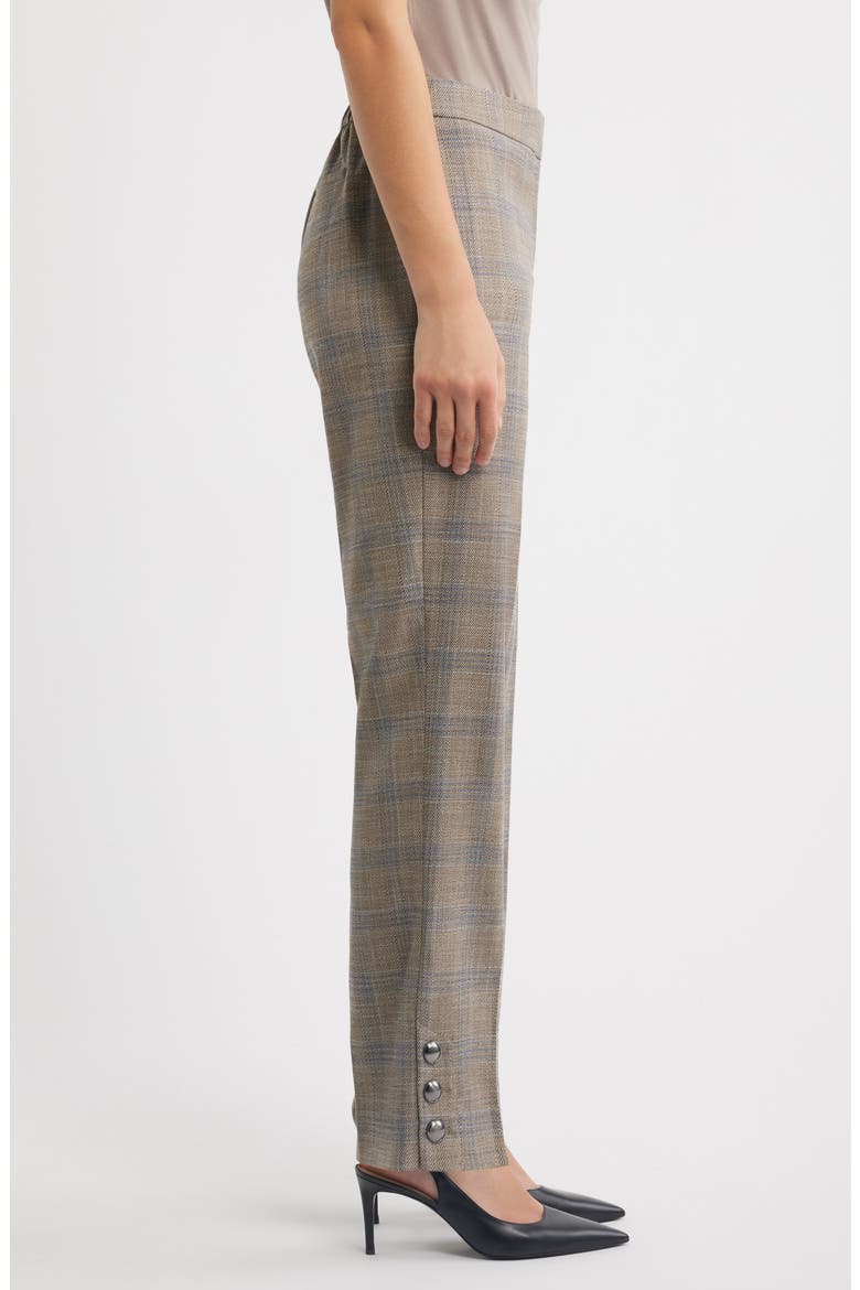 Plaid Straight Leg Ankle Pants, Alternate, color, NATURAL CLAY MULTI