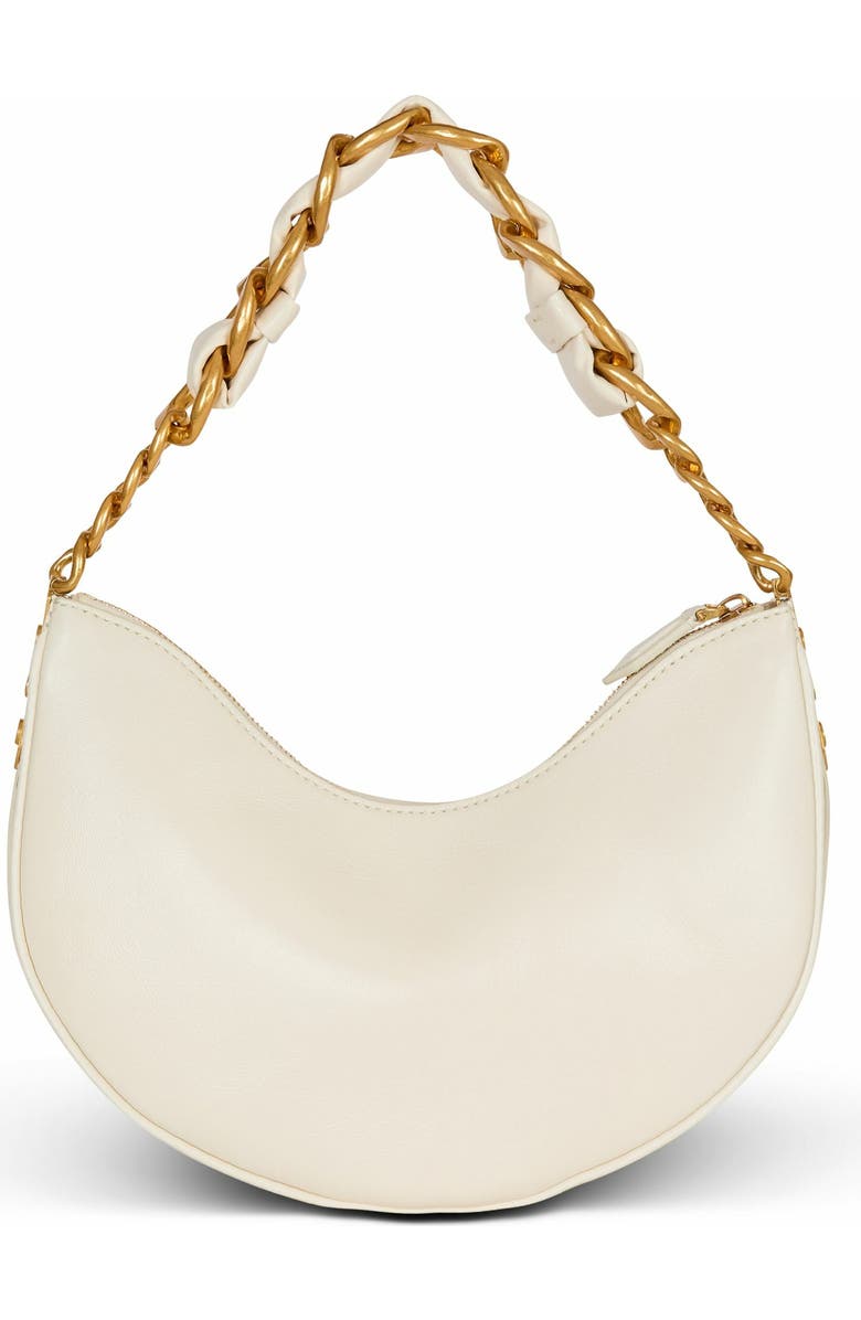 Balmain 1945 Soft Moon Crinkled Calfskin Leather Bag, Alternate, color,