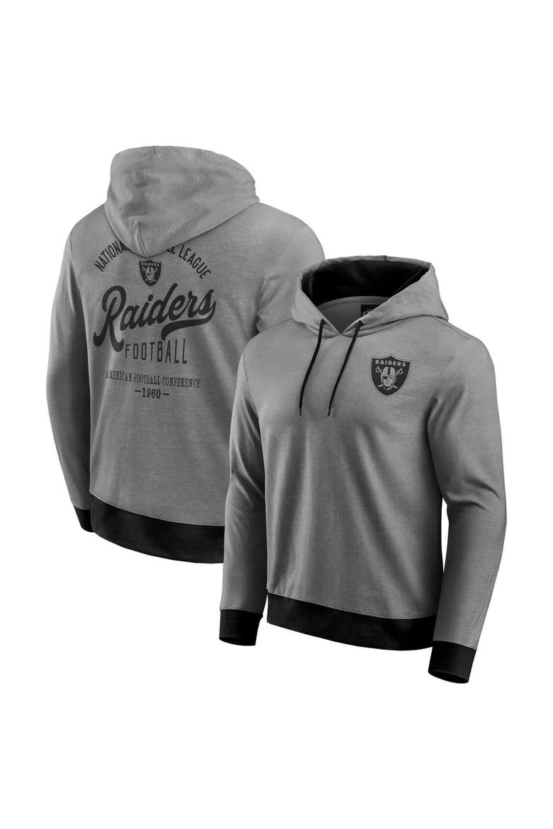 Men's Darius Rucker Collection by Fanatics Black Las Vegas Raiders Tonal Knit Pullover Hoodie, Main, color, Heather Gray