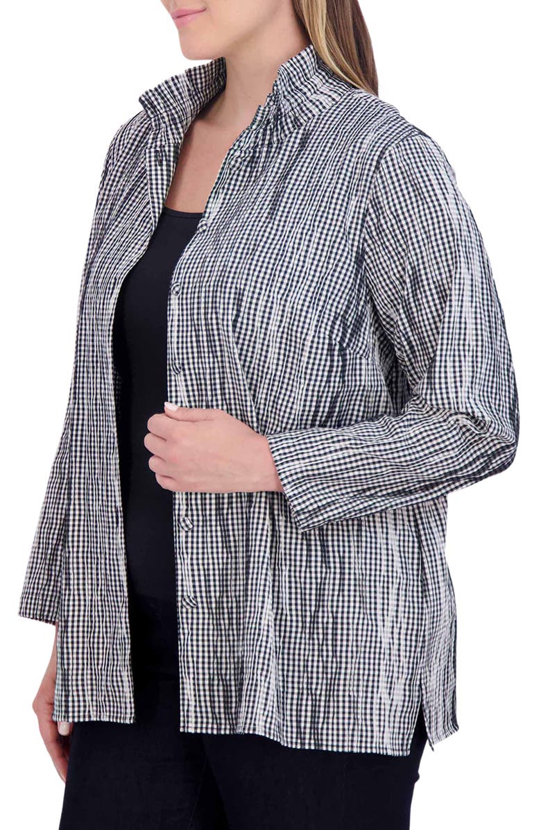 Foxcroft Carolina Gingham Button-Up Top, Alternate, color,