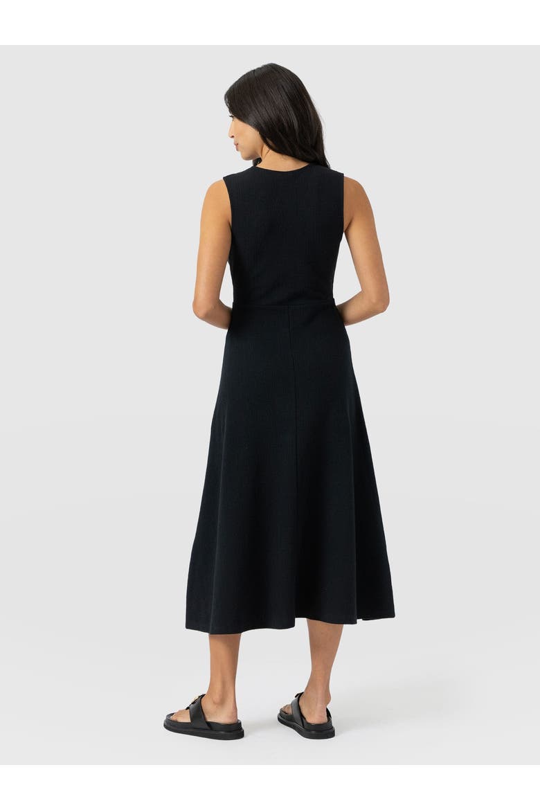 Sleeveless Maggie Wrap Dress, Alternate, color, Black Textured