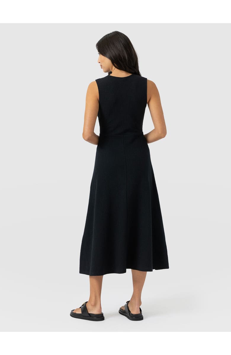 Saint + Sofia Sleeveless Maggie Wrap Dress, Alternate, color, Black Textured