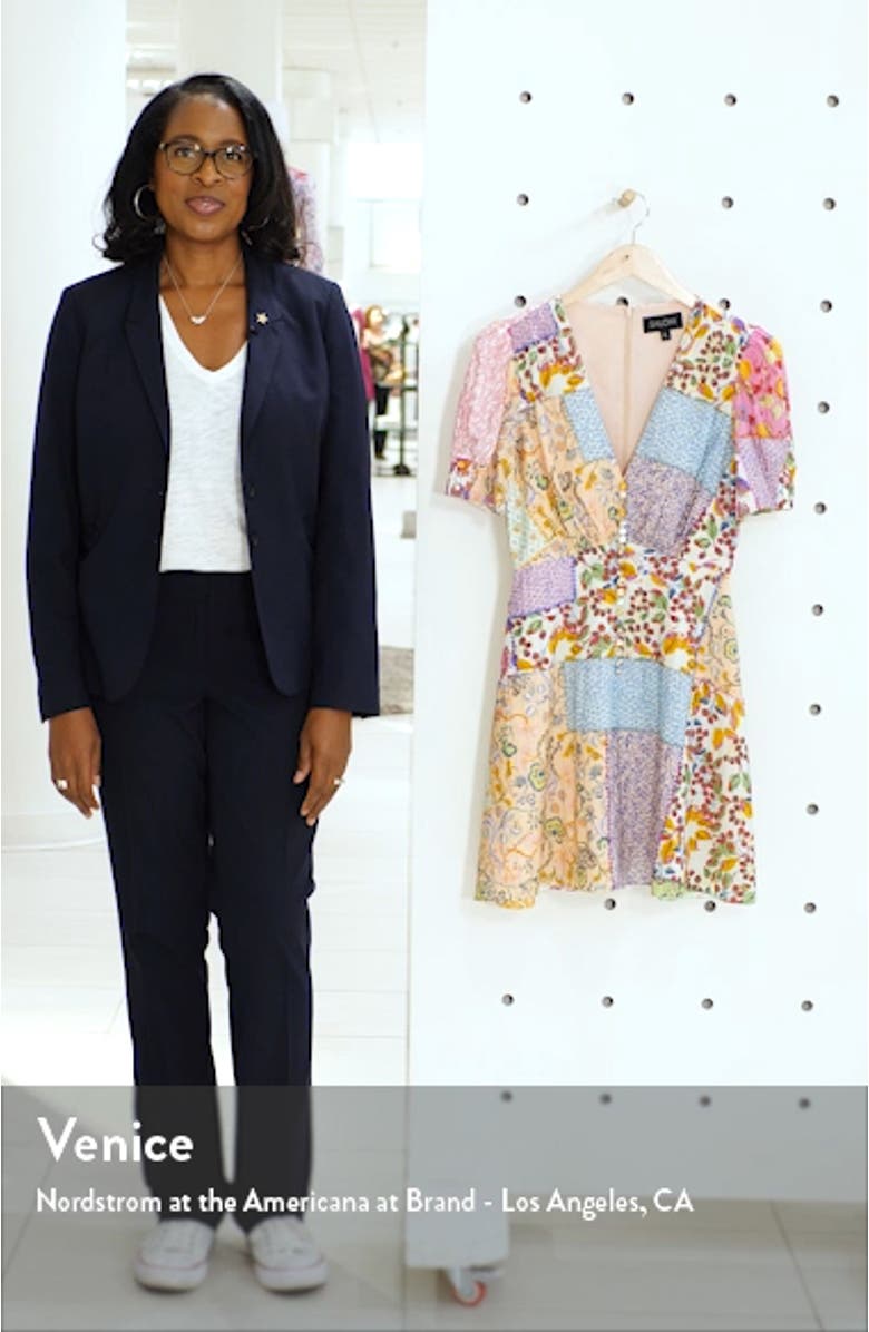 Lea Patchwork Print Minidress, sales video thumbnail