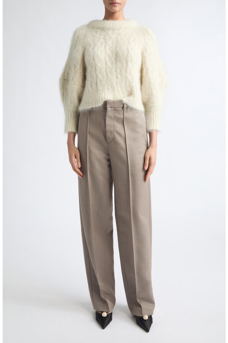 The Chalmers Cable Knit Mohair Blend Sweater, Alternate, color, IVORY