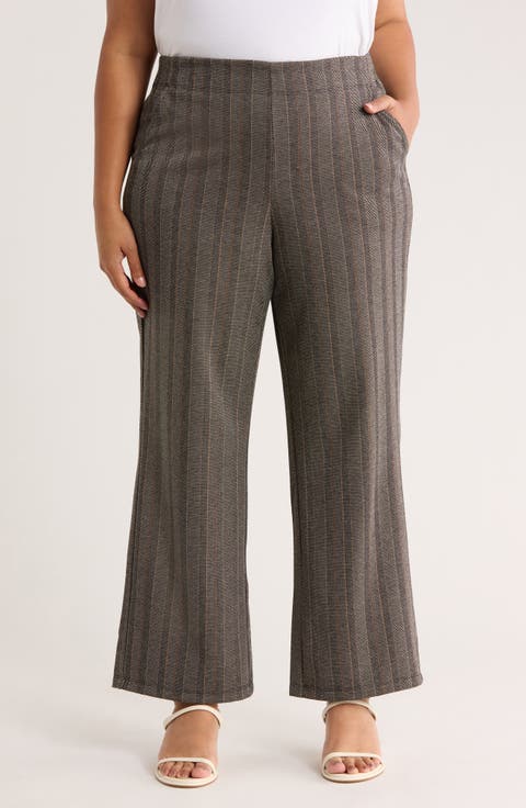 Double Knit Wide Leg Pants (Plus)
