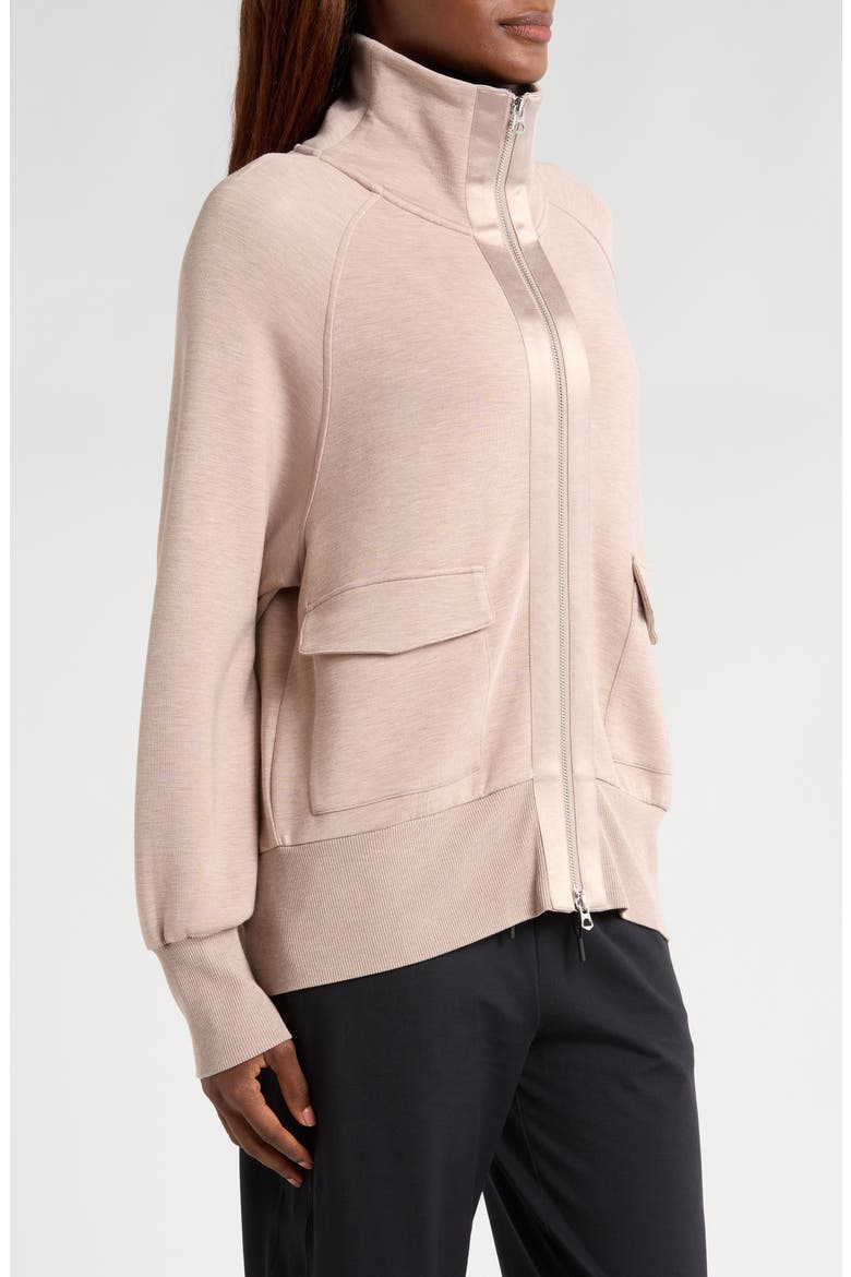 Roxbury Zip-Up Sweatshirt, Alternate, color, TAUPE MARL