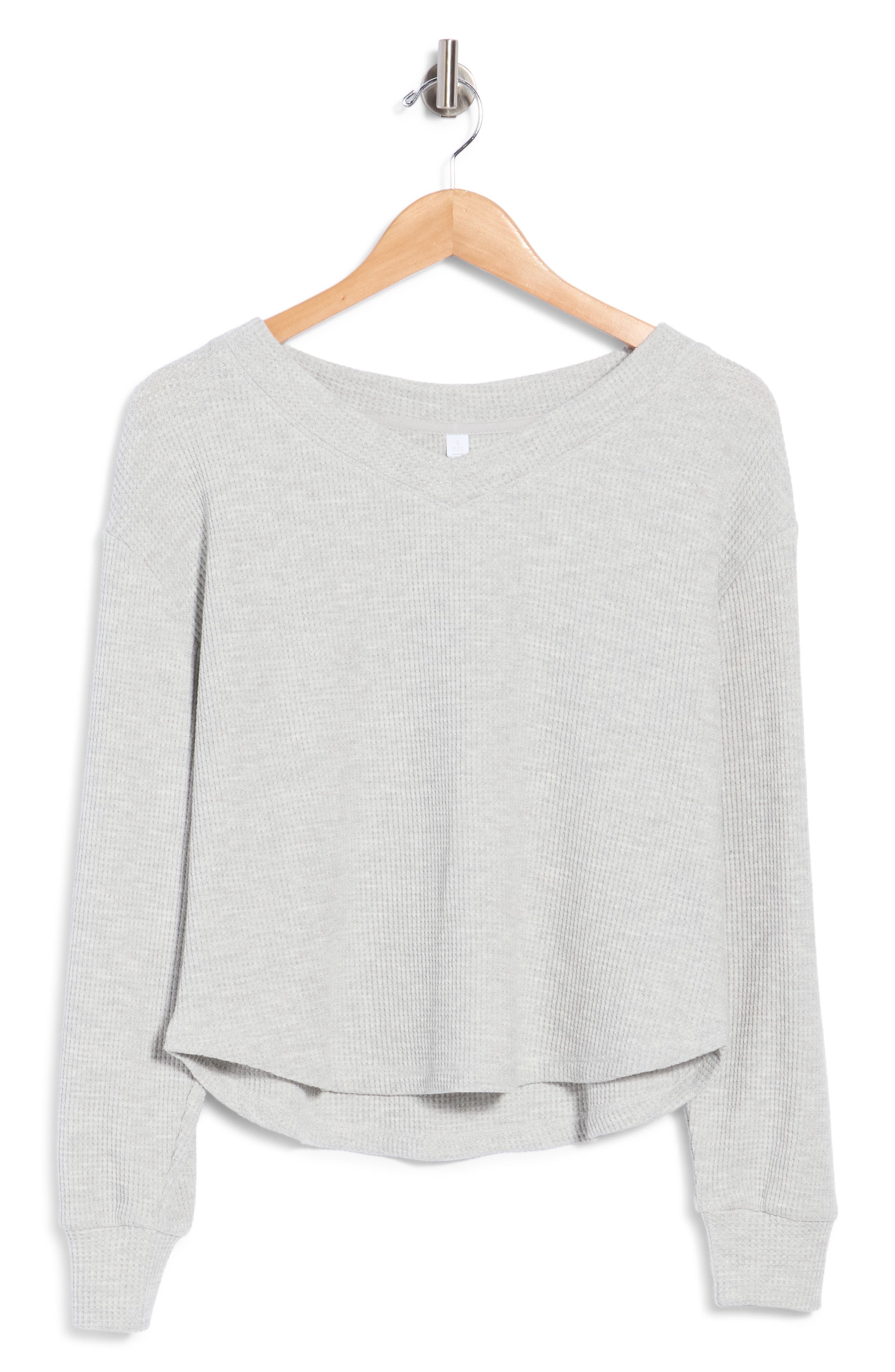 Waffle Knit V-Neck Top