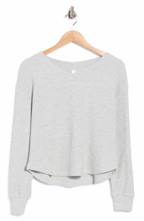 Waffle Knit V-Neck Top