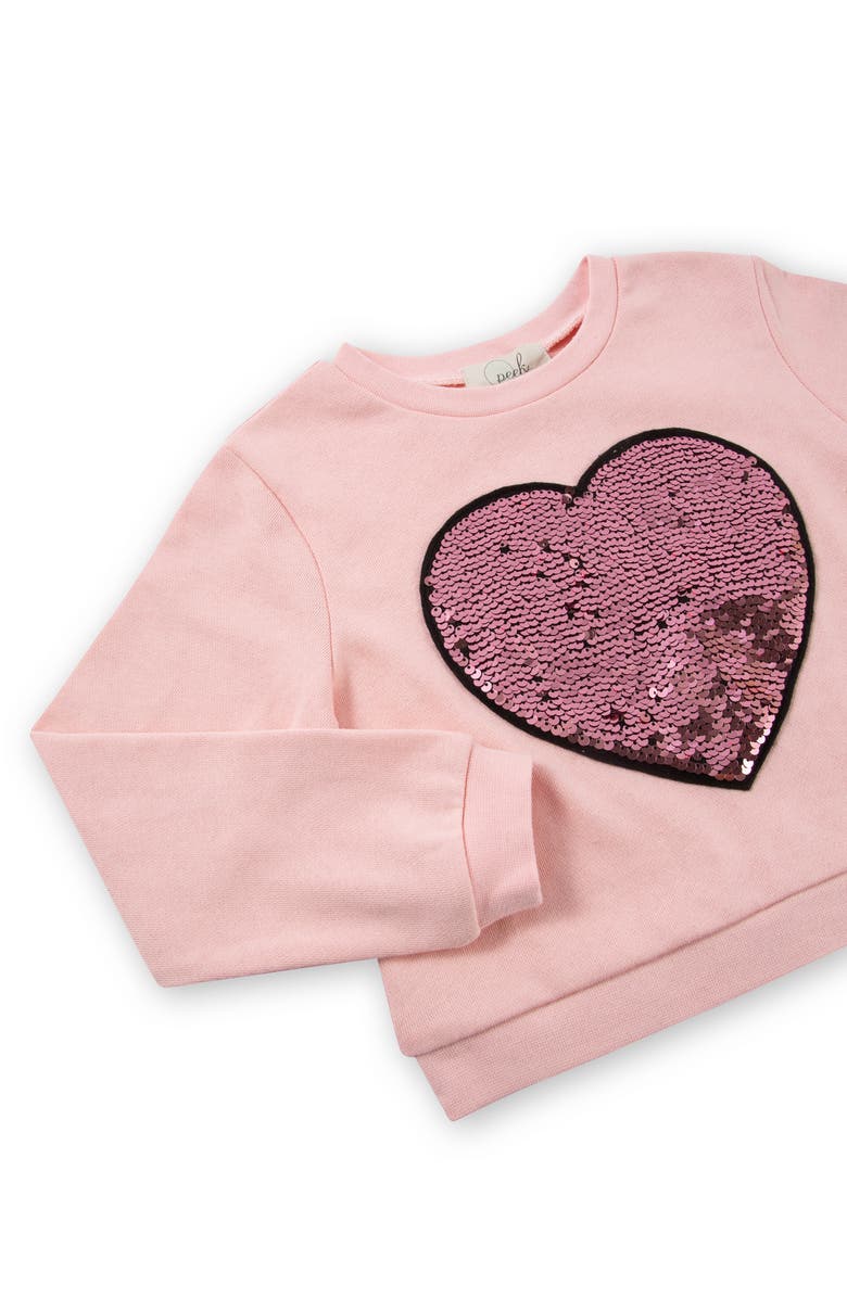 Peek Aren't You Curious Kids' Sequin Heart Sweatshirt & Skirt Set, Alternate, color, 