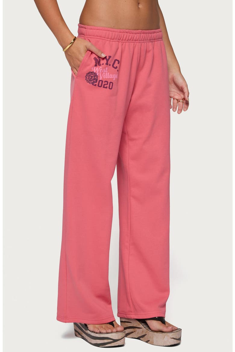 2020 Graphic Wide Leg Sweatpants, Alternate, color, PINK