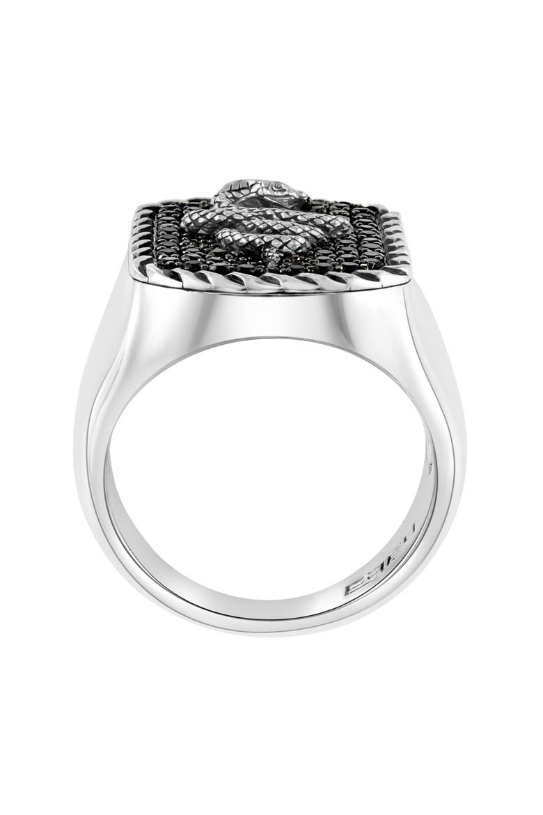 Black Spinel Snake Ring, Alternate, color, BLACK