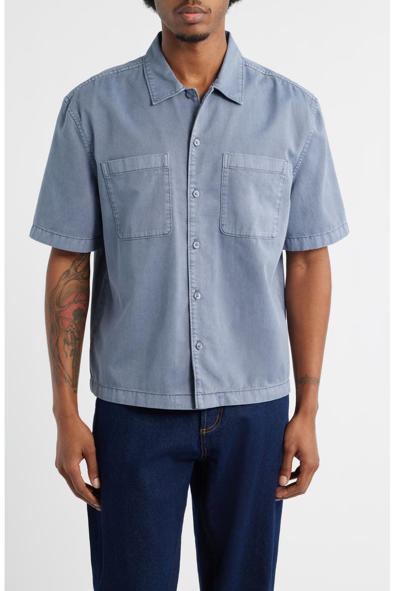 Short Sleeve Mechanic Shirt, Main, color, GREY FOLKSTONE