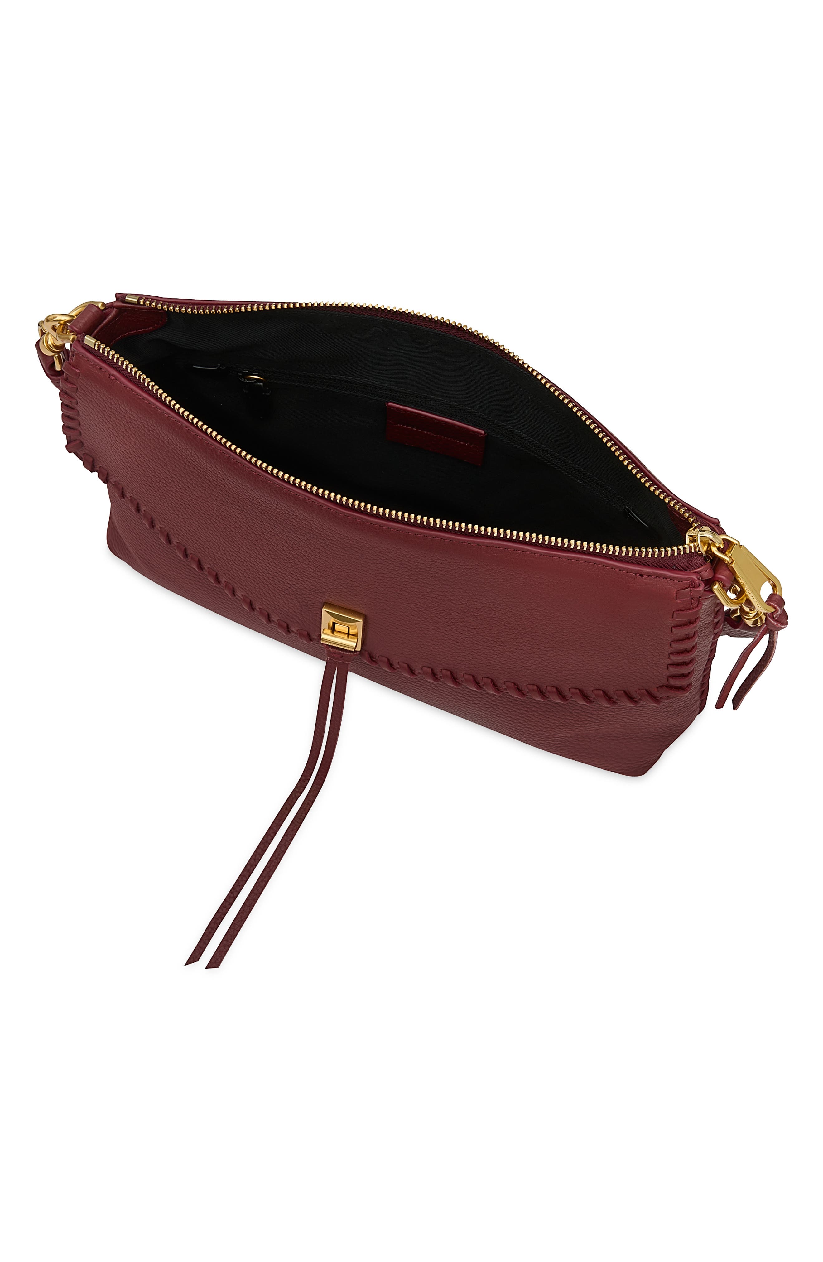 Darren Top Zip Leather Shoulder Bag (Nordstrom Exclusive), Alternate, color, OXBLOOD