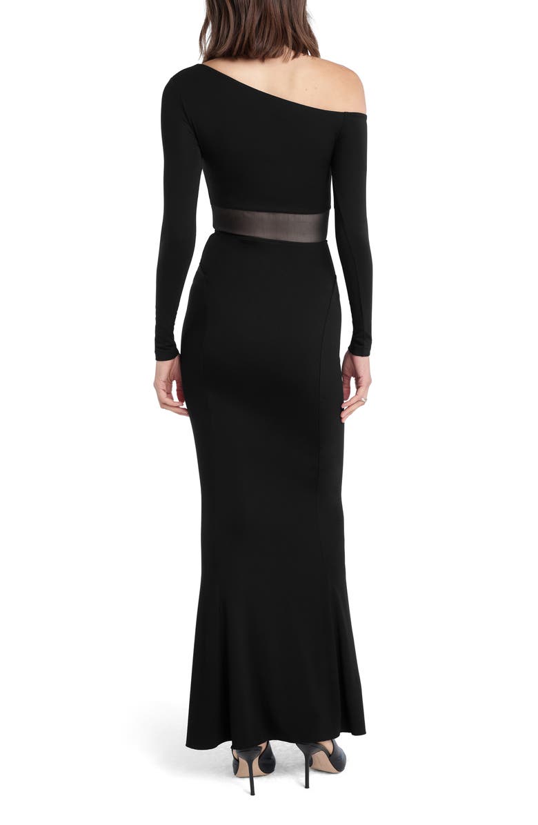 Favorite Daughter The Hold Me Asymmetric Long Sleeve Dress, Alternate, color, Black