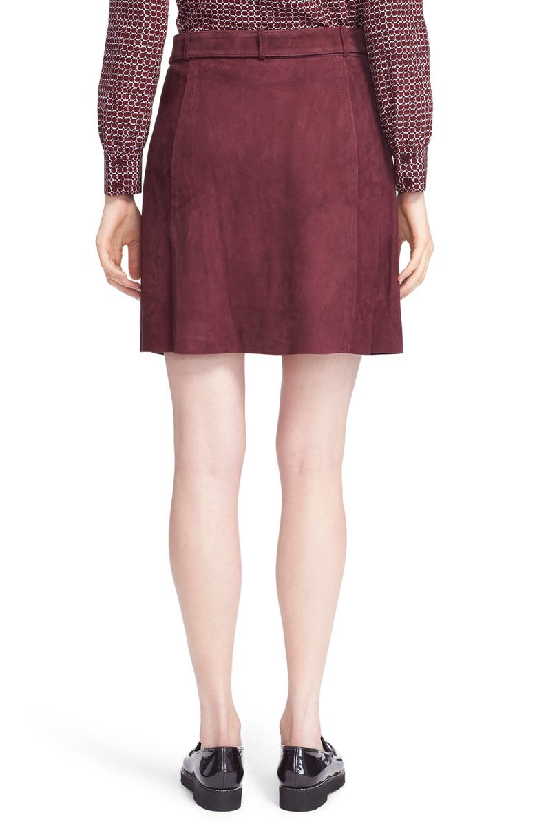 Kate Spade New York belted suede a-line skirt, Alternate, color, 