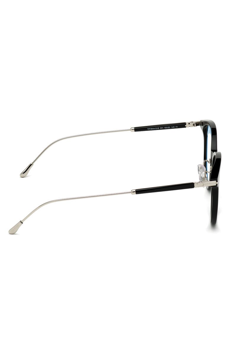 TOM FORD 52mm Round Blue Light Blocking Glasses, Alternate, color, 