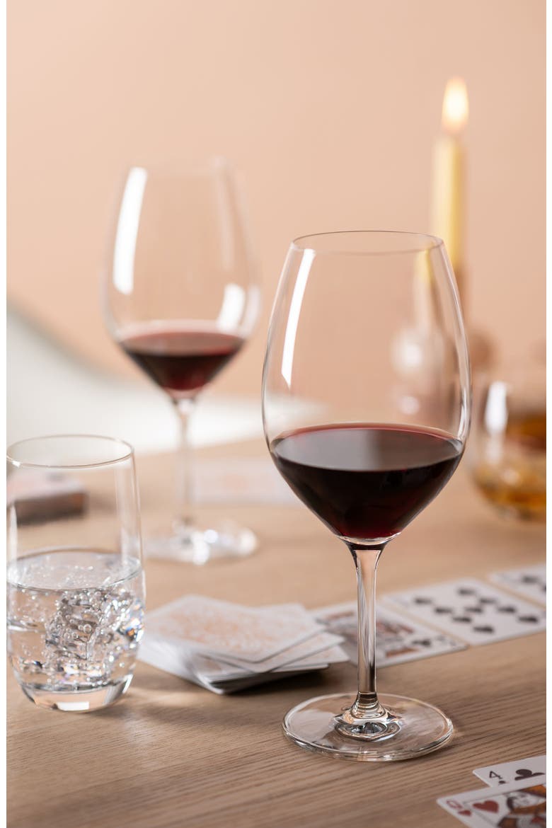 Banquet Set of 6 Red Wine Glasses, Alternate, color, CLEAR
