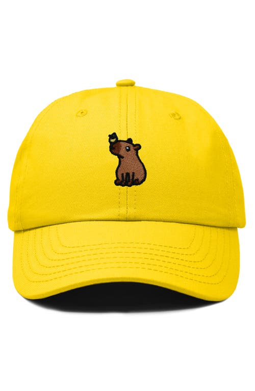 Dalix Capybara Embroidered Everyday Hat In Gold