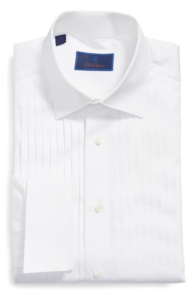Regular Fit French Cuff Tuxedo Shirt, Main, color, WHITE