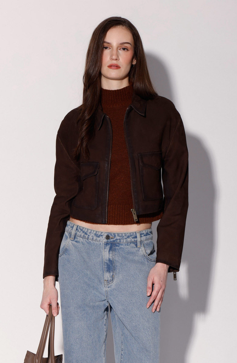 Walter Baker Jolene Jacket, Main, color, Mocha Suede