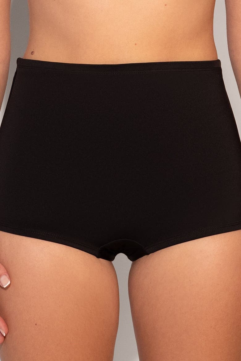 Boyshort Smoothing Bikini Bottoms, Main, color, Black