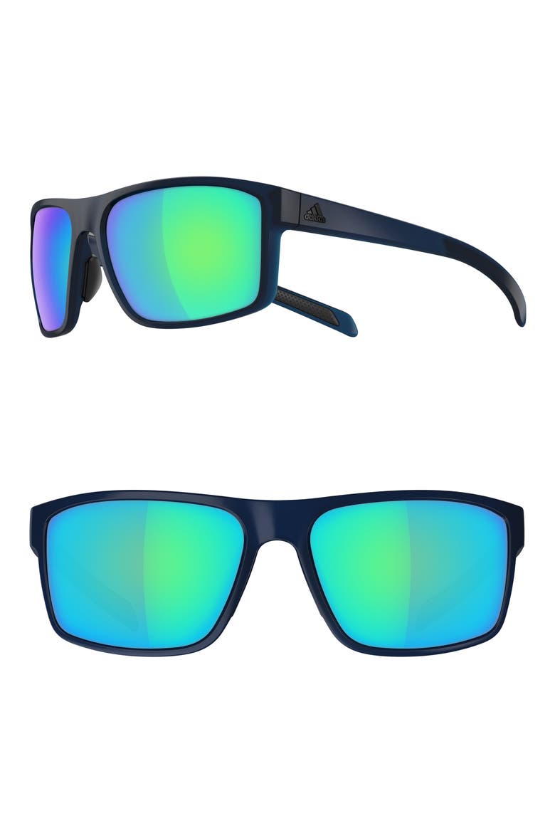 Whipstart 61mm Mirrored Sunglasses, Main, color, MYSTERY BLUE MATTE/ BLUE