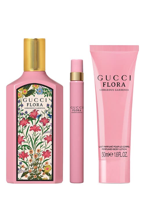 Gucci Flora Gorgeous Gardenia 3-piece Gift Set In Pink