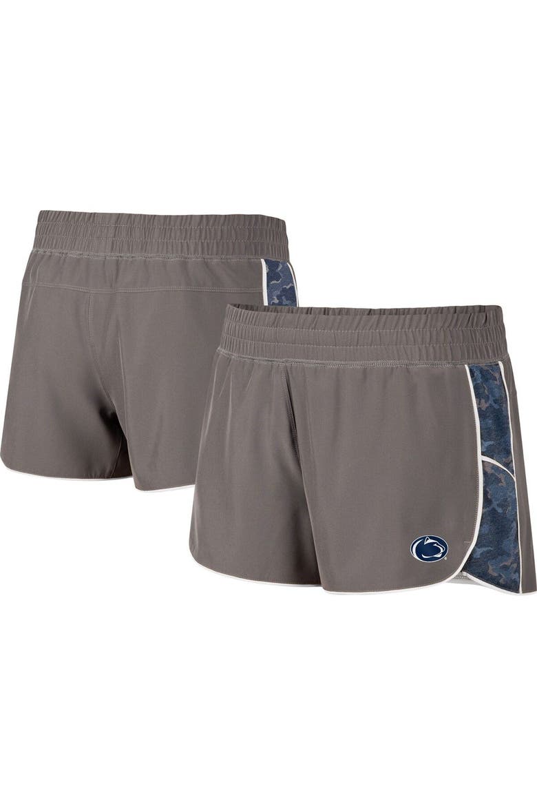 Women's Colosseum Gray/Navy Penn State Nittany Lions Pamela Lined Shorts, Alternate, color, Gray