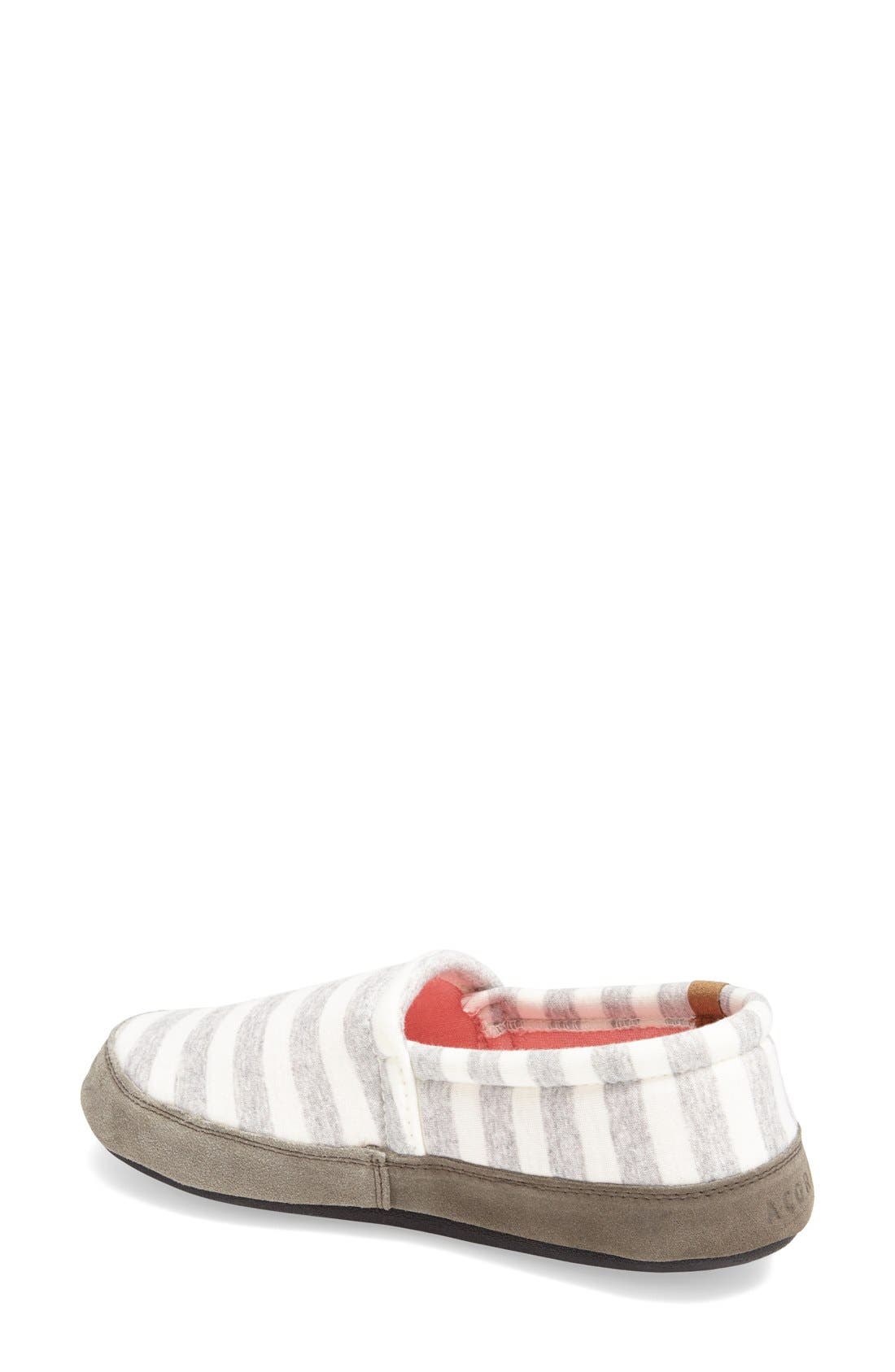 Summer Weight Moc Slipper, Alternate, color, WHITE STRIPE
