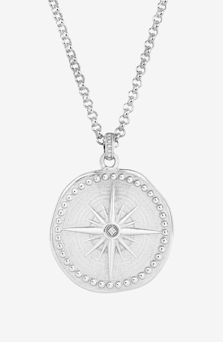 Dower & Hall Men's Diamond True North Talisman Necklace, Main, color, Sterling Silver