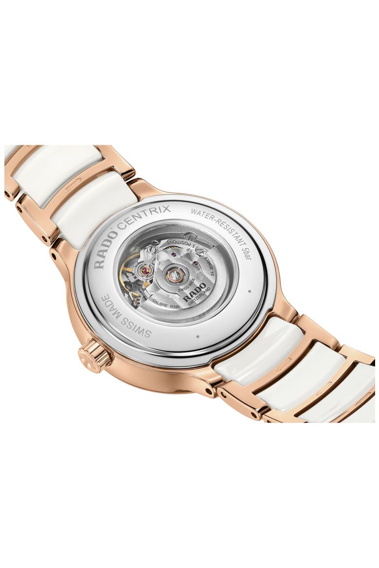 Centrix Automatic Diamond Bracelet Watch, 30.5mm, Alternate, color, WHITE
