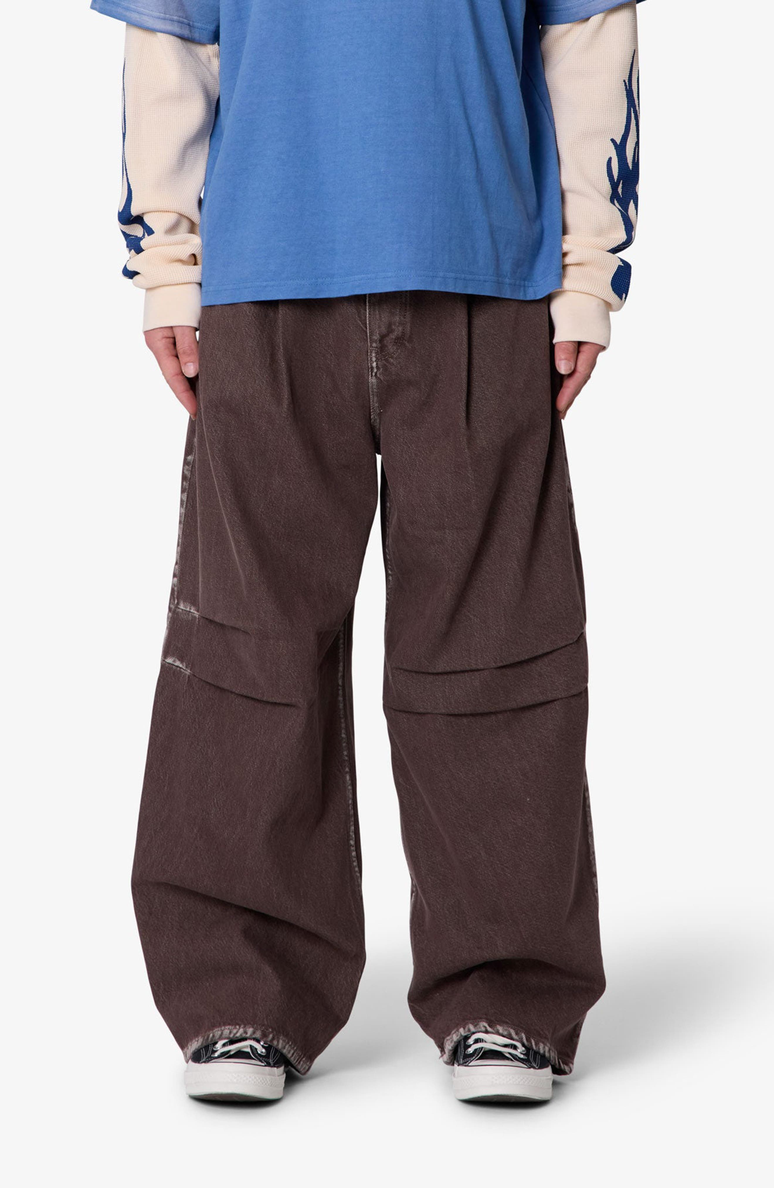Pleated Denim Jeans