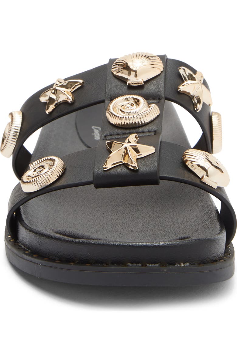 TOP MODA Sailor Slide Sandal, Alternate, color, Black Pu