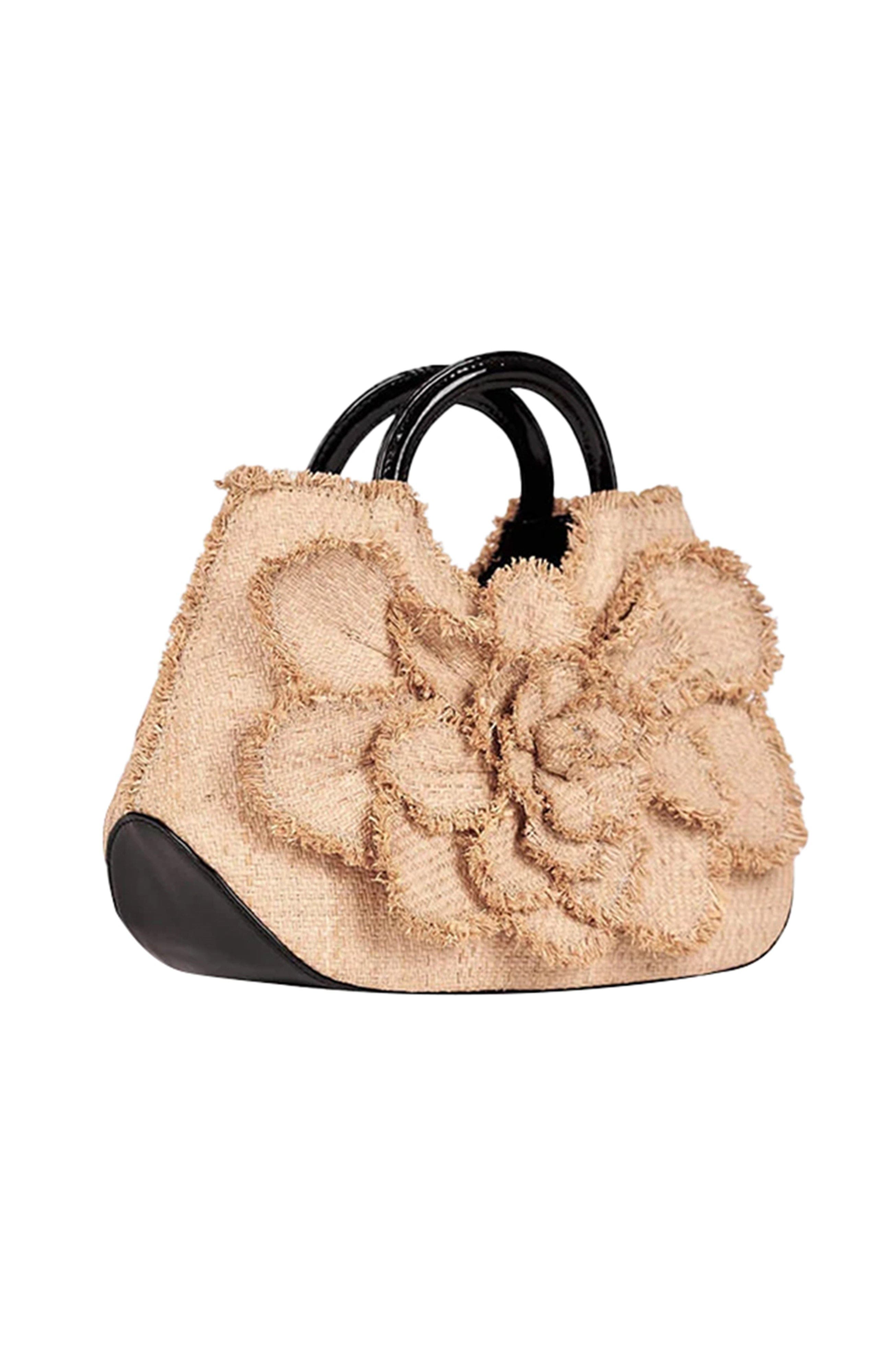 Anne Fontaine Bag Signature Floral Handbag, Alternate, color, Tapioca