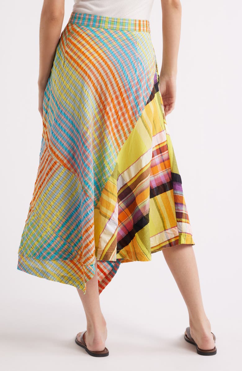 Free People Rivoli Patchwork Plaid Cotton Midi Skirt, Alternate, color, Pop Combo