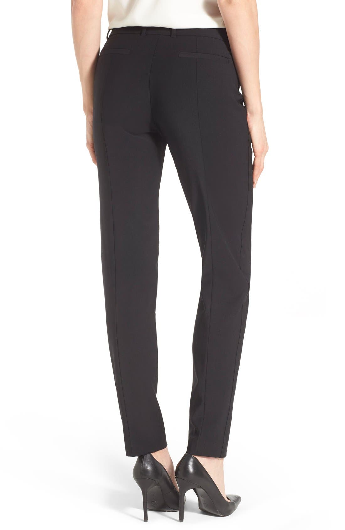 Pink Tartan Slim Stretch Wool Blend Trousers (Women) | Nordstrom