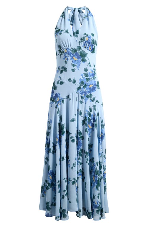 Reformation Briony Halter Midi Dress In Blue