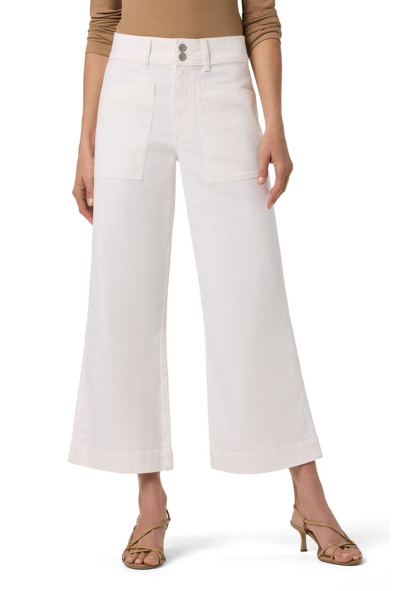Wide Leg Ankle Cargo Jeans, Main, color, WHITE