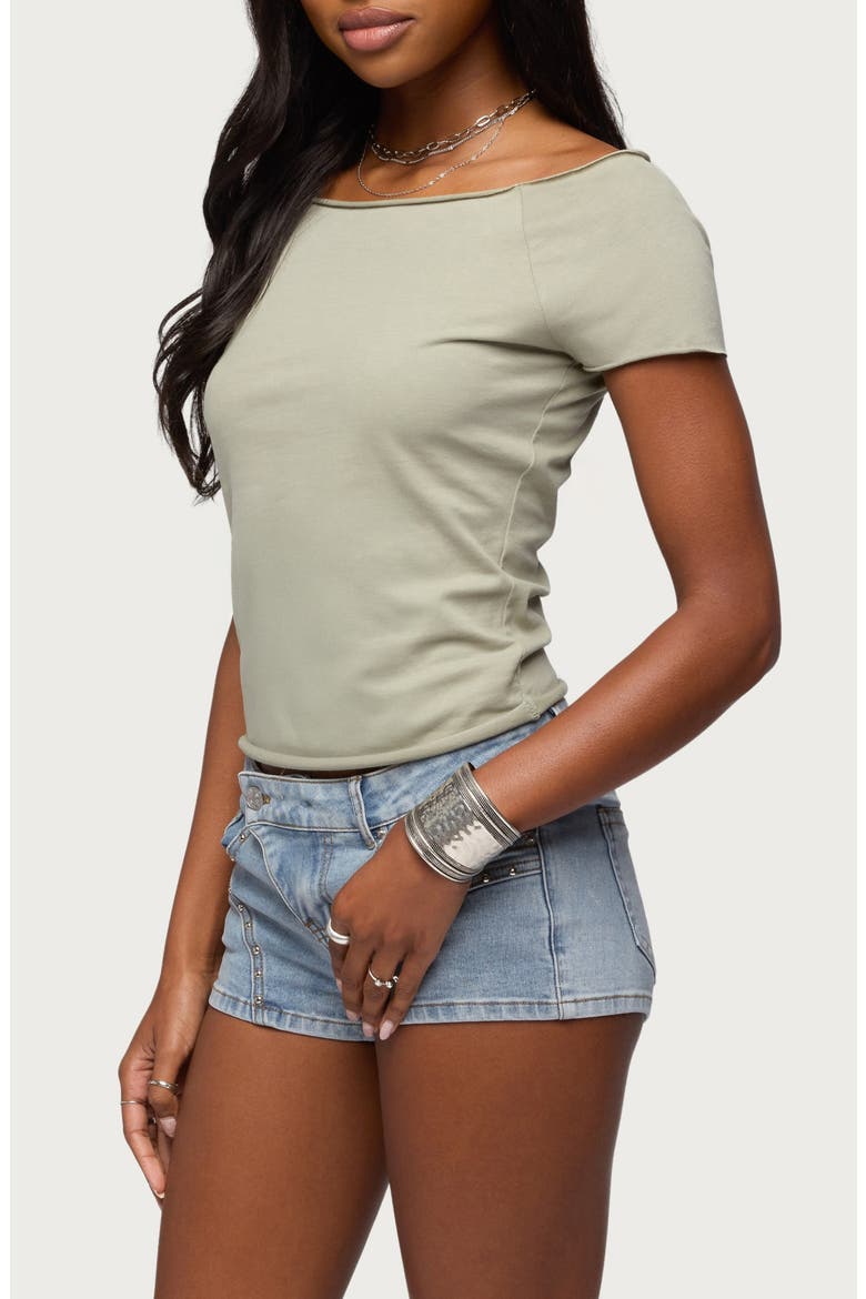 Kamalah Cotton Boatneck Tee, Alternate, color, SAGE
