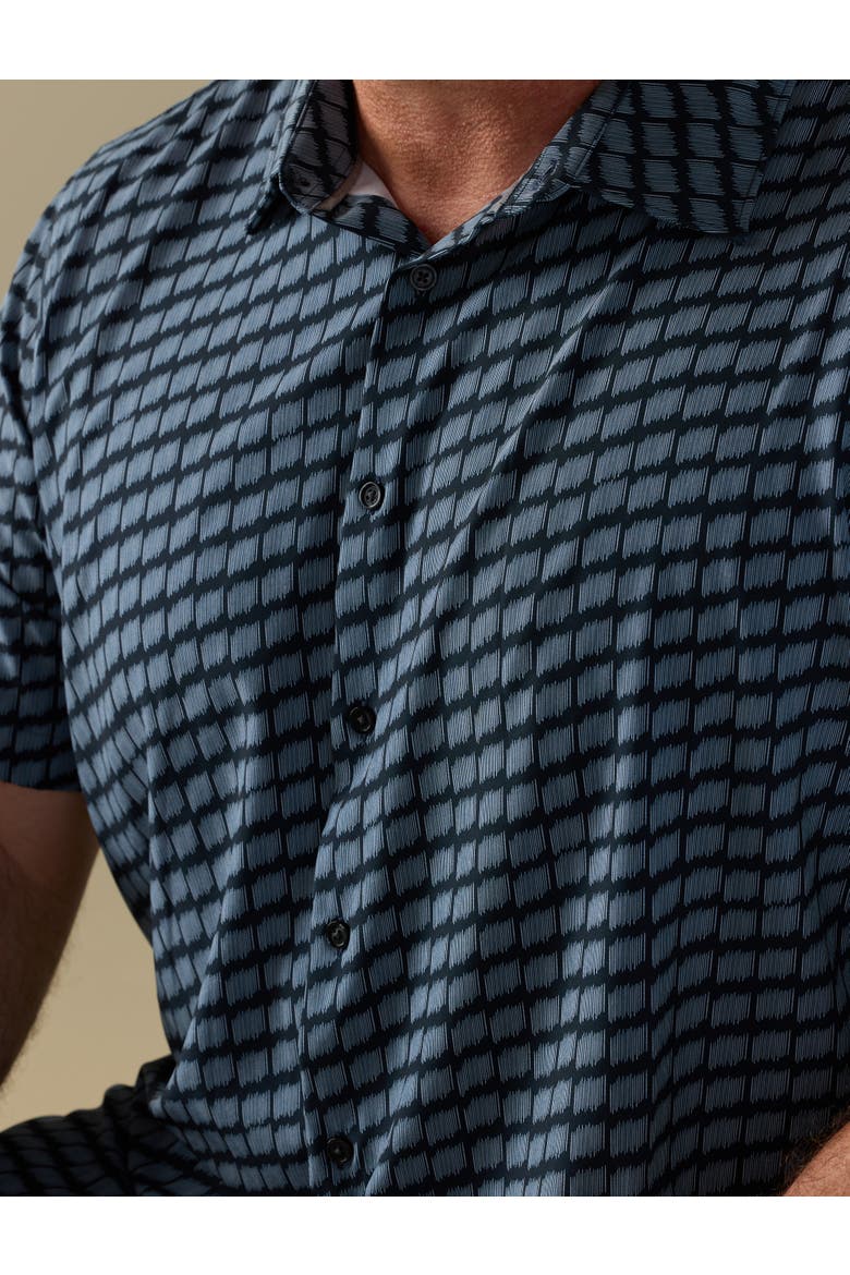 Big & Tall Hash Mark Sport Shirt, Alternate, color, DARK SAPPHIRE