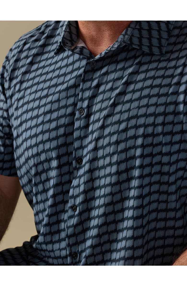 Perry Ellis Big & Tall Hash Mark Sport Shirt, Alternate, color, Dark Sapphire