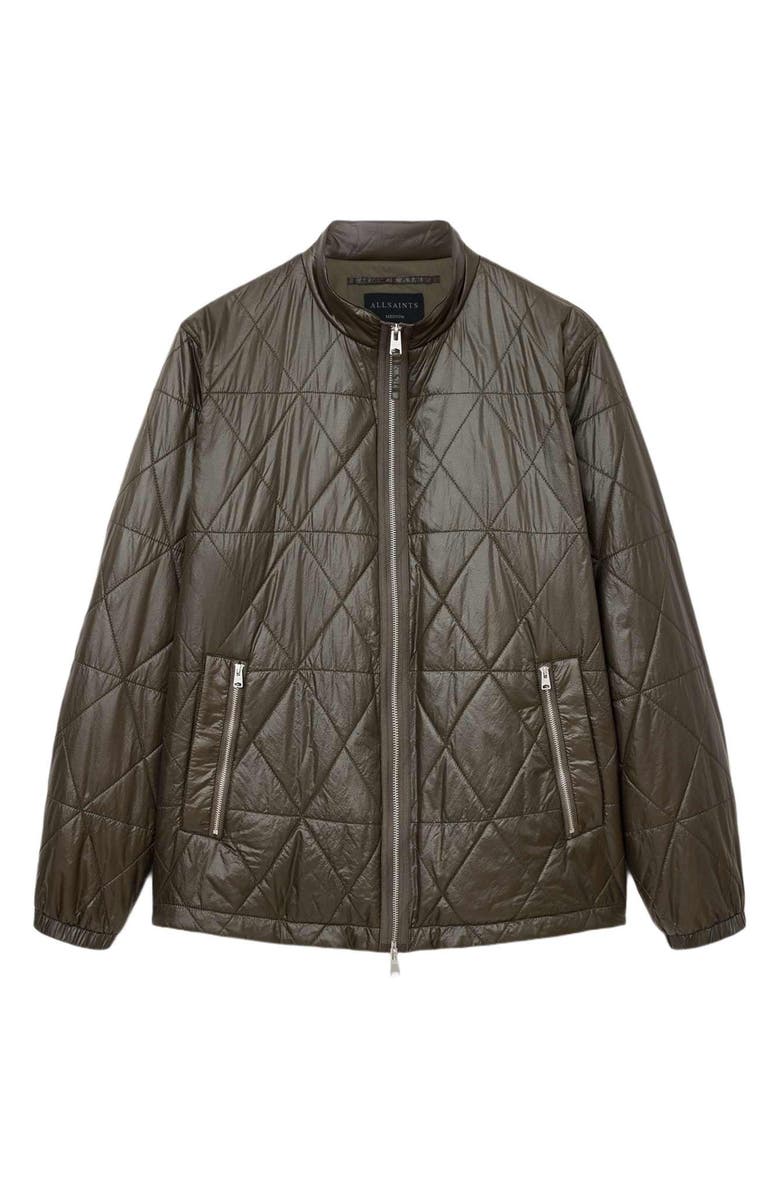 AllSaints Tribex Shiny Quilted Nylon Jacket, Alternate, color, Forest Green