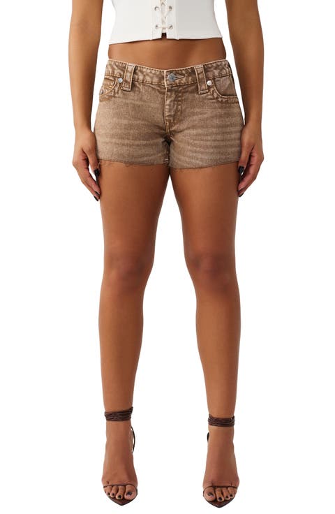 Joey Raw Hem Denim Shorts (Golden Fern)