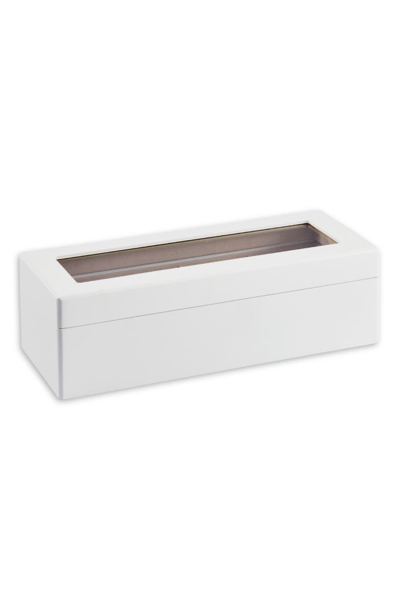 Bey-Berk Dani Wooden Watch Case, Main, color, White Multi
